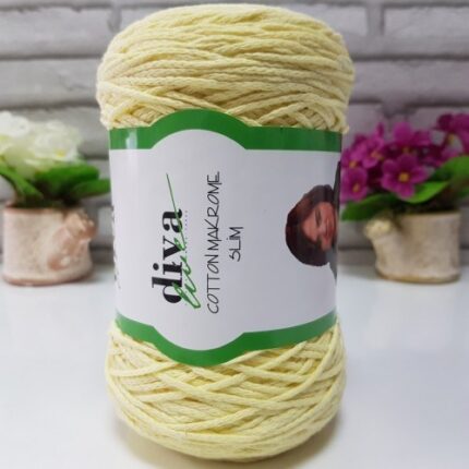 Diva Cotton Makrome İnce 1002 Soft Sarı ( 4 lü Paket )