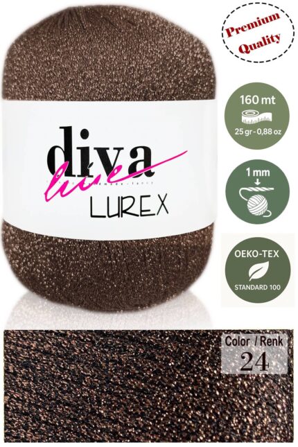 Diva Lurex 24 Kahverengi ( 6 lı Paket )