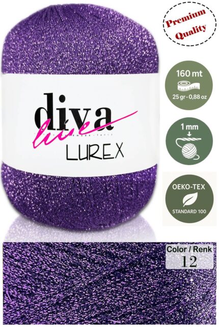 Diva Lurex 12 Mor ( 6 lı Paket )
