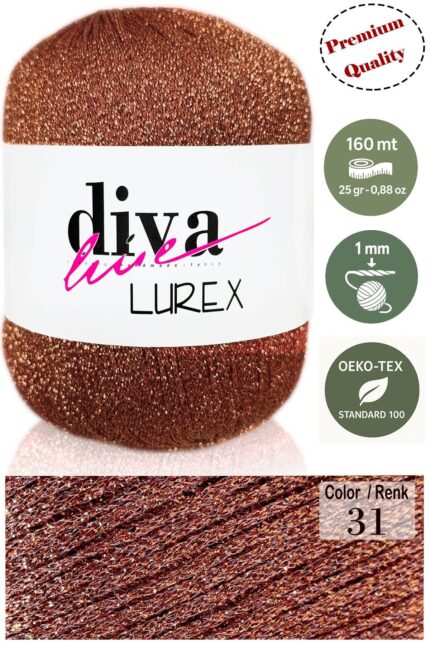 Diva Lurex 31 Tarçın ( 6 lı Paket )
