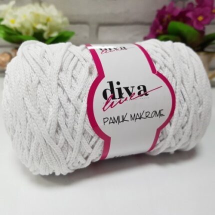 Diva Pamuk Makrome 2101 Beyaz ( 4 lü Paket)