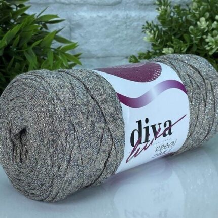 Diva Ribbon Simli 2305GMS Bej-Gümüş ( 4 lü Paket )