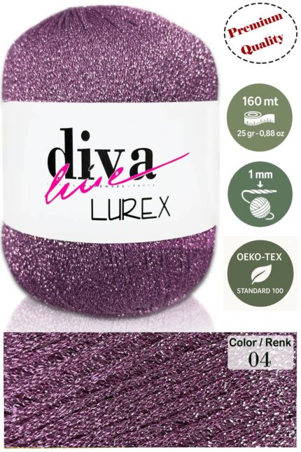 Diva Lurex 04 Leylak ( 6 lı Paket )