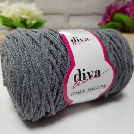 Diva Pamuk Makrome 194 Orta Gri ( 4 lü Paket)