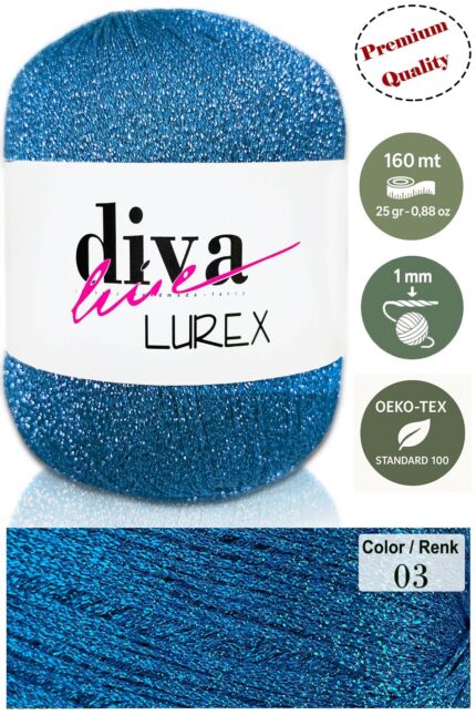 Diva Lurex 03 Turkuaz ( 6 lı Paket )