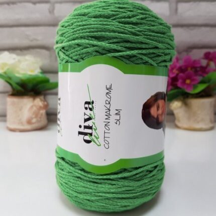 Diva Cotton Makrome İnce 1969 Elma Yeşili ( 4 lü Paket )