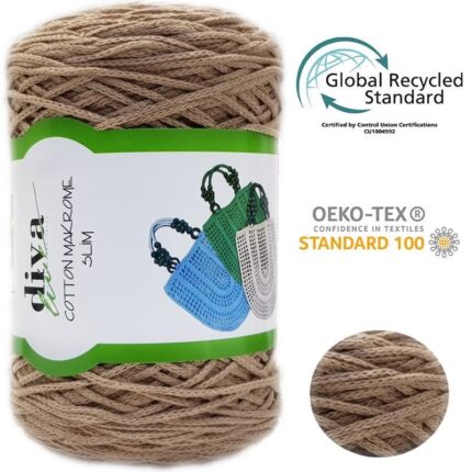 Diva Cotton Makrome İnce 222 Sütlü Kahve ( 4 lü Paket )