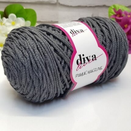 Diva Pamuk Makrome 2108 Antrasit ( 4 lü Paket)