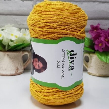 Diva Cotton Makrome İnce 2123 Sarı ( 4 lü Paket )