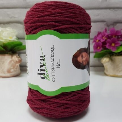 Diva Cotton Makrome İnce 999 Bordo ( 4 lü Paket )