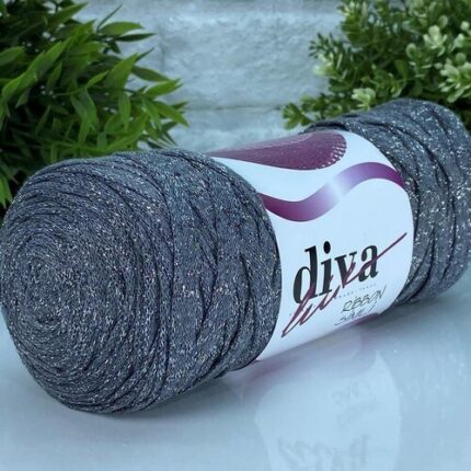 Diva Ribbon Simli 2107GMS Açık Gri ( 4 lü Paket )