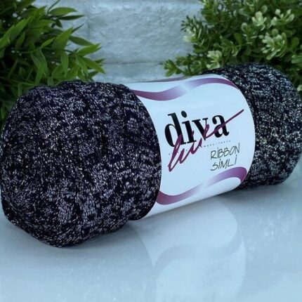 Diva Ribbon Simli 2111GMS Siyah-Gümüş ( 4 lü Paket )