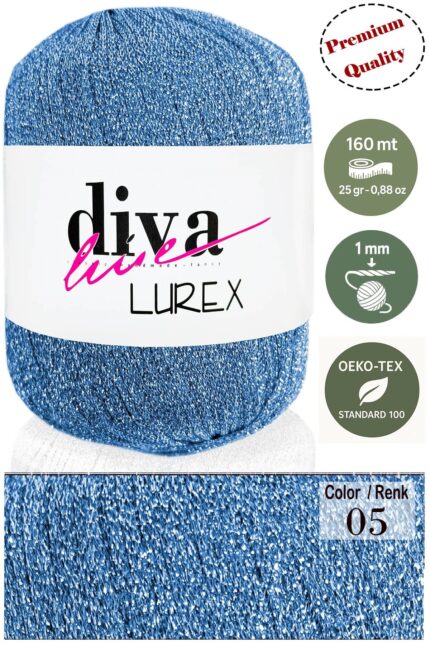 Diva Lurex 05 Bebe Mavi ( 6 lı Paket )