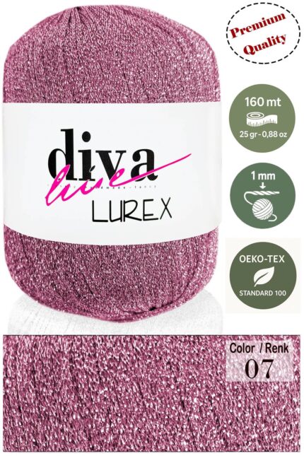Diva Lurex 07 Gül ( 6 lı Paket )
