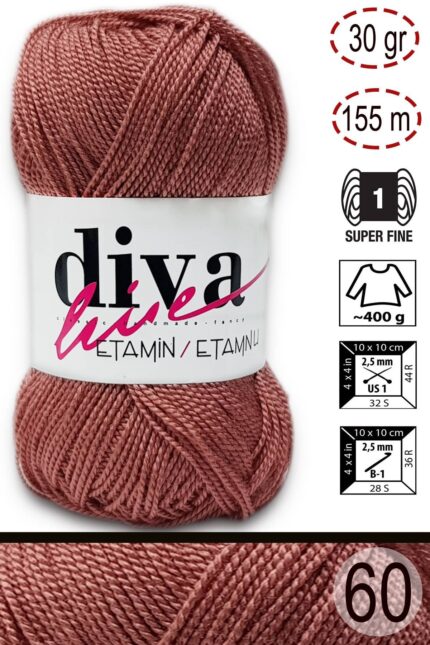 Diva Etamin 60 Koyu somon ( 10 lu Paket )