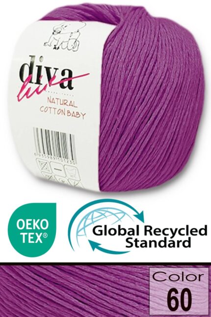 Diva Natural Cotton Baby 60 Mürdüm (10 lu Paket)