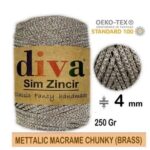 Metallic Makrome Sim Zincir 1 Brass ( 4 lü Paket )