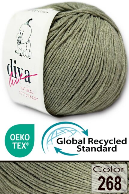 Diva Natural Cotton Baby 268 Zehir Yeşil (10 lu Paket)