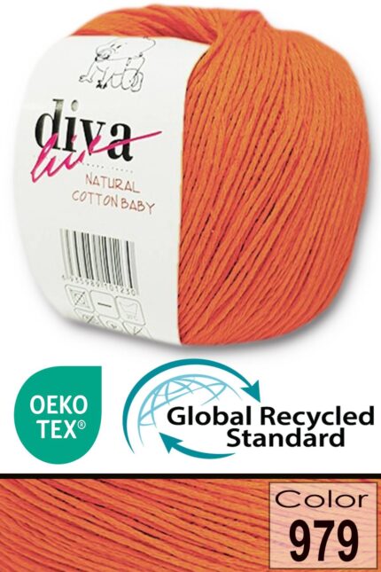 Diva Natural Cotton Baby 979 Portakal (10 lu Paket)