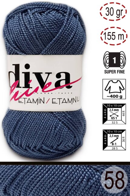 Diva Etamin 58 Kot mavi ( 10 lu Paket )