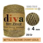 Metallic Makrome Sim Zincir 2 Gold ( 4 lü Paket )