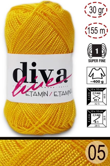 Diva Etamin 05 Sarı ( 10 lu Paket )