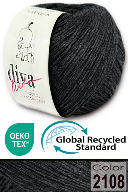 Diva Natural Cotton Baby 2108 Antrasit (10 lu Paket)