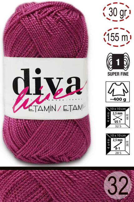 Diva Etamin 32 Gül kurusu ( 10 lu Paket )