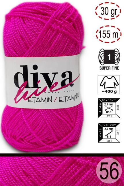 Diva Etamin 56 Neon fuşya ( 10 lu Paket )