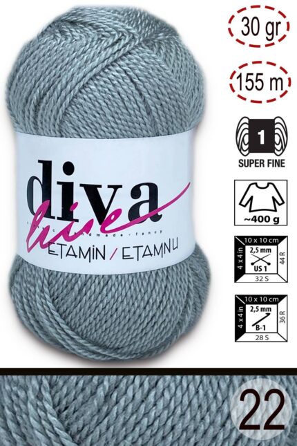 Diva Etamin 22 Açık gri ( 10 lu Paket )