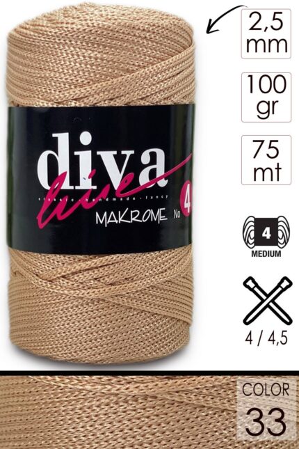 Diva Makrome İpi Kalın (No:4) 33 ( 6 lı Paket )