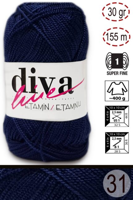 Diva Etamin 31 Lacivert ( 10 lu Paket )