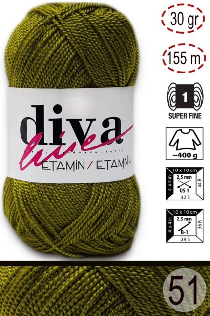 Diva Etamin 51 Yağ yeşili ( 10 lu Paket )