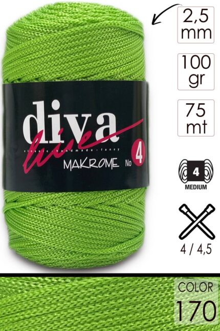 Diva Makrome İpi Kalın (No:4) 170 Fıstık ( 6 lı Paket )
