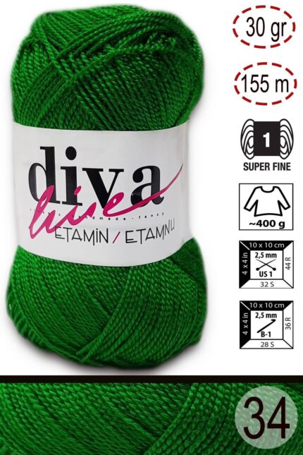Diva Etamin 34 Çimen ( 10 lu Paket )