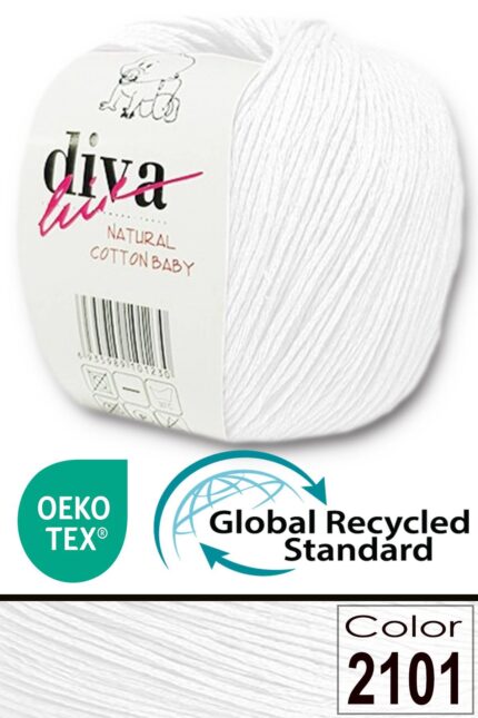 Diva Natural Cotton Baby 2101 Beyaz (10 lu Paket)