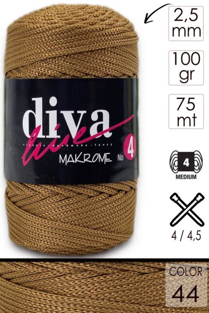 Diva Makrome İpi Kalın (No:4) 44 ( 6 lı Paket )