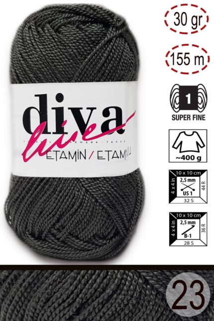 Diva Etamin 23 Antrasit ( 10 lu Paket )