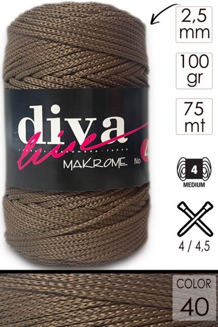 Diva Makrome İpi Kalın (No:4) 40 ( 6 lı Paket )