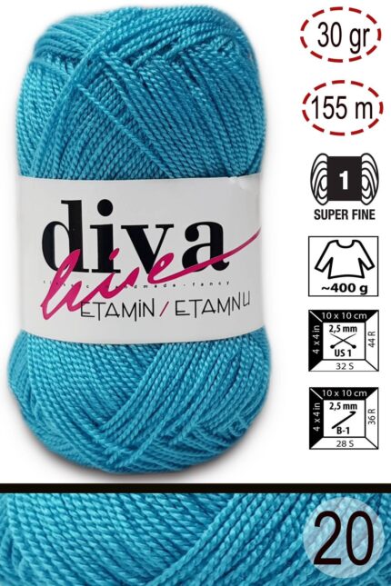 Diva Etamin 20 Açık turkuaz ( 10 lu Paket )