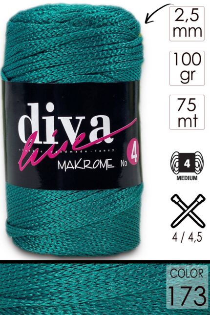 Diva Makrome İpi Kalın (No:4) 173 Benetton ( 6 lı Paket )