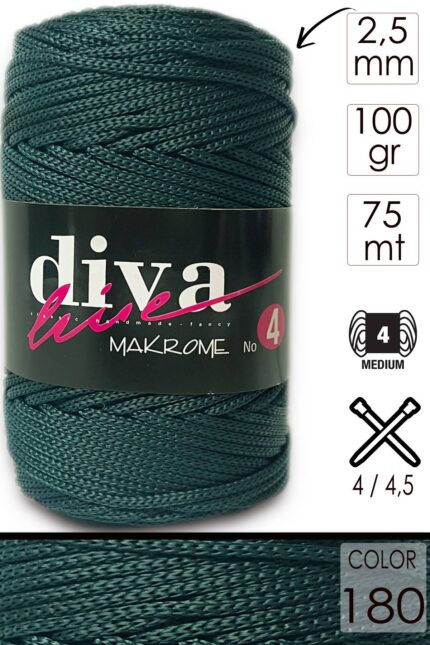 Diva Makrome İpi Kalın (No:4) 180 Ördek Başı ( 6 lı Paket )