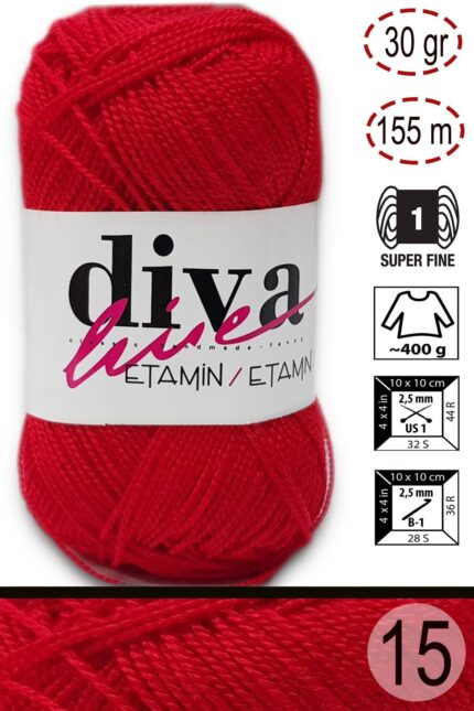 Diva Etamin 15 Kırmızı ( 10 lu Paket )