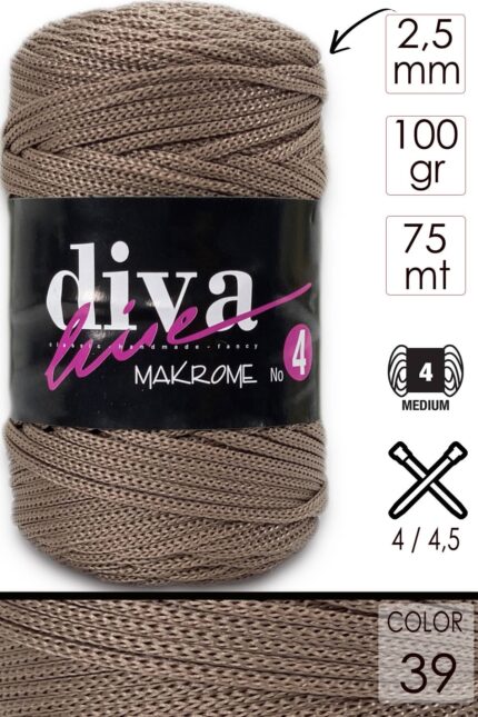 Diva Makrome İpi Kalın (No:4) 39 ( 6 lı Paket )