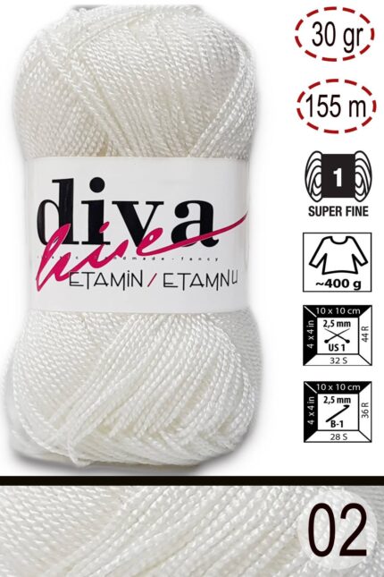 Diva Etamin 02 Beyaz ( 10 lu Paket )
