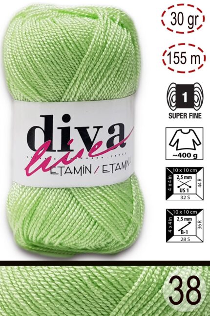 Diva Etamin 38 Su yeşili ( 10 lu Paket )