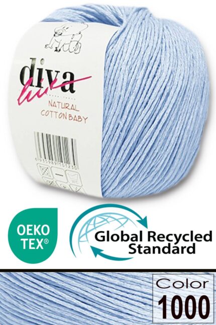 Diva Natural Cotton Baby 1000 Soft Mavi (10 lu Paket)