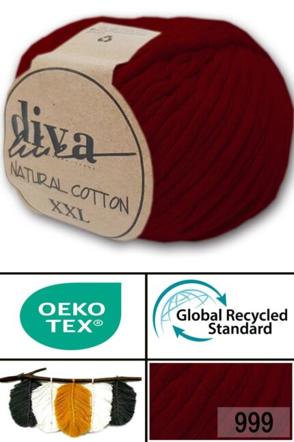 Diva Natural Cotton XXL 999 Bordo (4 lü Paket)
