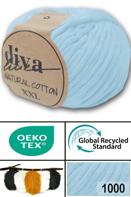 Diva Natural Cotton XXL 1000 Soft Mavi (4 lü Paket)