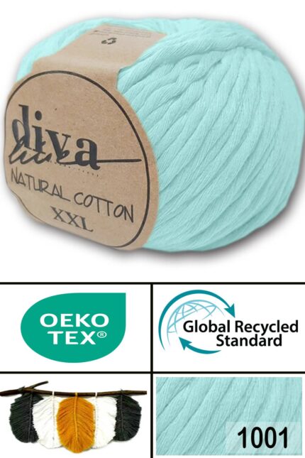 Diva Natural Cotton XXL 1001 Soft Mint (4 lü Paket)